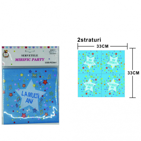 Tacâmuri - Set 20 servetele ” LA multi ani ” PZ3081