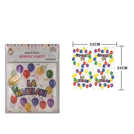 Tacâmuri - Set 20 servetele party cu 2 straturi 33 x 33 cm PZ3089