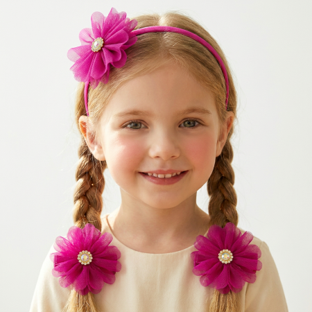 Produse pentru păr - Set 3 accesorii de par A2-3437-7C-roz