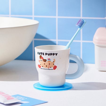 Suporturi și accesorii de baie - Set 2 cani pentru periutele de dinti 390 ml SHYE-7019