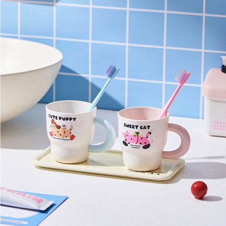 Suporturi și accesorii de baie - Set 2 cani pentru periutele de dinti 390 ml SHYE-7019