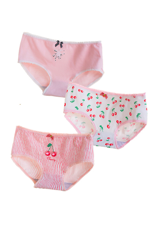 Chiloți clasici - Set 3 chiloti clasici cu imprimeu fructe WNS811A