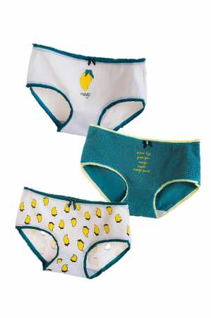 Chiloți clasici - Set 3 chiloti clasici cu imprimeu fructe WNS811B