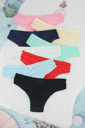 Chiloți brazilieni - Set 3 chiloti sexy brazilieni din bumbac ADU-X2246
