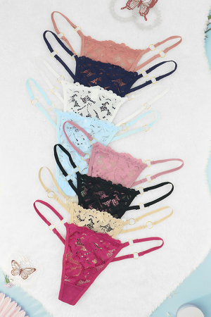 Chiloți sexy - Set 3 chiloti sexy tanga din bumbac ADU-X1859