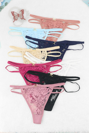 Chiloți sexy - Set 3 chiloti sexy tanga din bumbac ADU-X1860