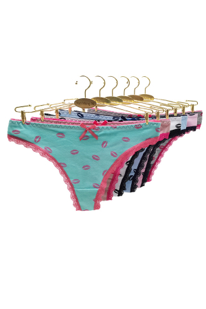 Chiloți tanga - Set 3 chiloti tanga cu insertii dantela si fundita 87426
