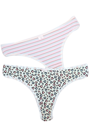 Chiloți tanga - Set 2 chiloti tanga din bumbac 1KT115