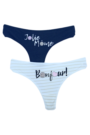 Chiloți tanga - Set 2 chiloti tanga din bumbac 1KT160