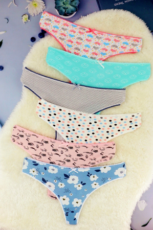 Chiloți tanga - Set 2 chiloti tanga din bumbac TANG-A2537
