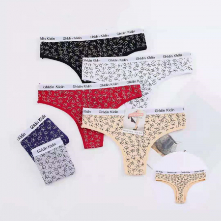 Chiloți tanga - Set 3 chiloti tanga din bumbac G7281-6