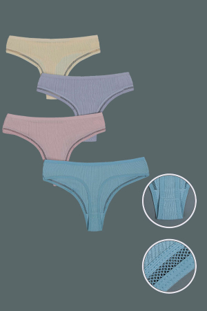 Chiloți tanga - Set 3 chiloti tanga din bumbac TANG-A2782