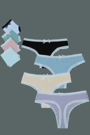 Chiloți tanga - Set 3 chiloti tanga din bumbac TANG-A2767