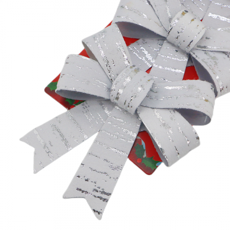 Articole pentru sărbători - Set 3 fundite decorative pentru Craciun 10 x 13 cm 009360alb