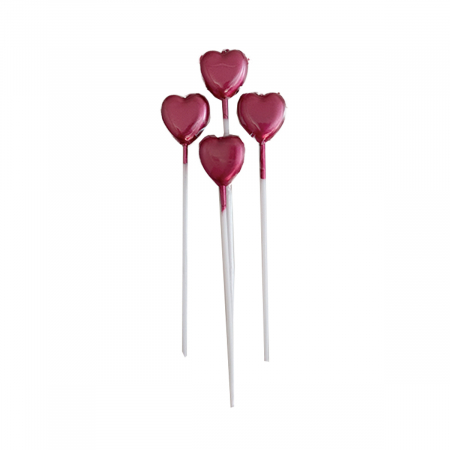 Lumânări tort - Set 4 lumanari aniversare pentru tort in forma de inima 15 cm LZ2679