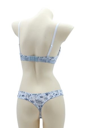Seturi și Compleuri - Set 2 piese lenjerie intima, sutien si chiloti tanga 35687gri