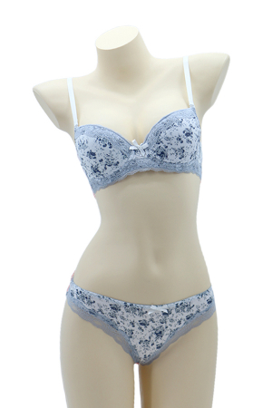 Seturi și Compleuri - Set 2 piese lenjerie intima, sutien si chiloti tanga 35687gri