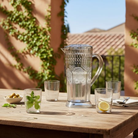Carafe și decantoare - Set 4 pahare 250 ml si carafa 2000 ml SHYE-6125-4maro