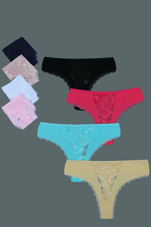 Chiloți tanga - Set 4 chiloti tanga din bumbac TANG-A2045