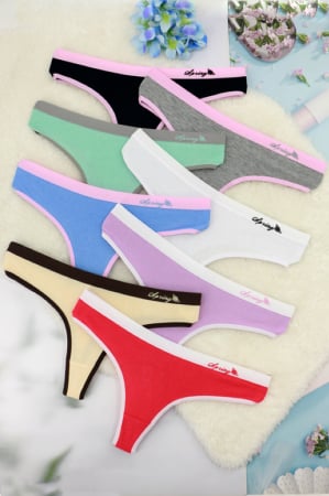 Chiloți tanga - Set 10 chiloti tanga din bumbac ADU-10buc mixt（17.04-19.04）