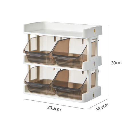 Raft organizator - Raft organizator multifunctional cu 4 sertare transparente culisante SHYE-6445