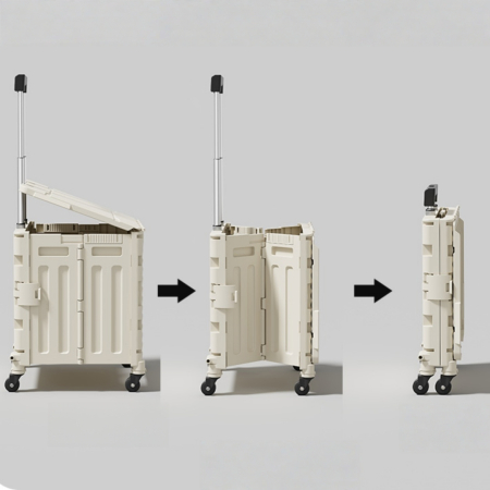 Echipamente pentru transport și ridicat - Carucior de cumparaturi pliabil cu 4 roti rotative si maner telescopic SHYE-7089-B