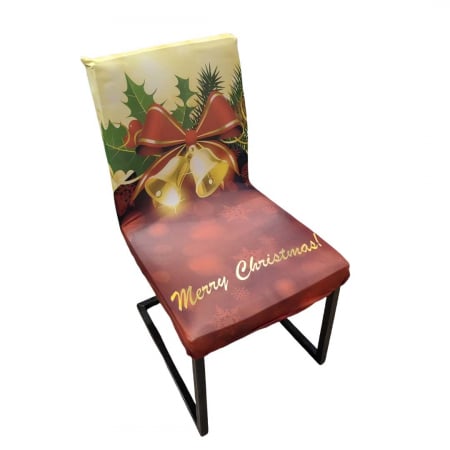 Huse scaune și canapele - Set 4 huse universale pentru scaun, model Craciun 6220-45B