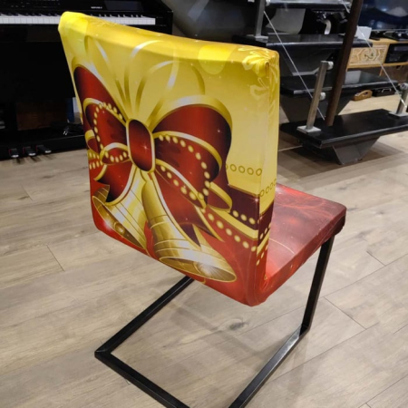 Huse scaune și canapele - Set 4 huse universale pentru scaun, model Craciun 6220-45C