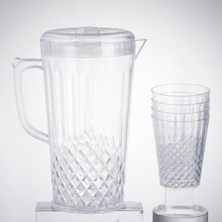 Carafe și decantoare - Set 4 pahare 300 ml si carafa 2200 ml SHYE-5399-4transparent