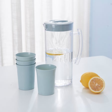 Carafe și decantoare - Set 4 pahare si carafa 1500 ml SHYE-5728-4albastru