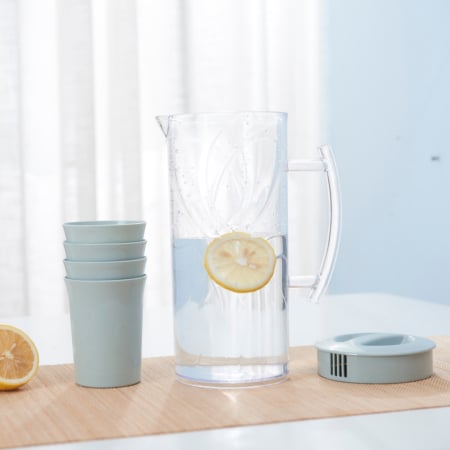 Carafe și decantoare - Set 4 pahare si carafa 1500 ml SHYE-5728-4albastru
