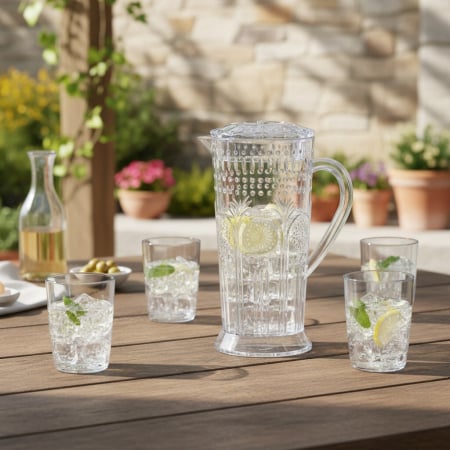 Carafe și decantoare - Set 4 pahare 250 ml si carafa 2000 ml SHYE-6125-4transparent