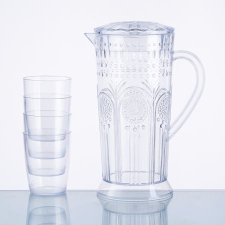 Carafe și decantoare - Set 4 pahare 250 ml si carafa 2000 ml SHYE-6125-4transparent