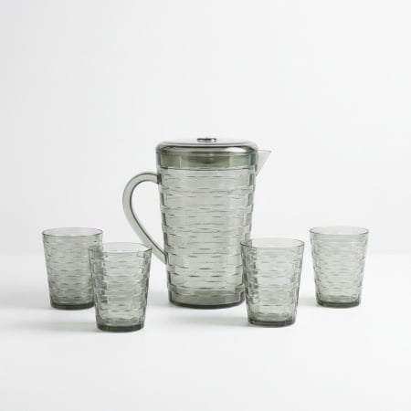 Carafe și decantoare - Set 4 pahare 300 ml si carafa 2000 ml SHYE-5590-4verde