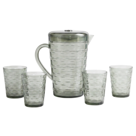 Carafe și decantoare - Set 4 pahare 300 ml si carafa 2000 ml SHYE-5590-4verde