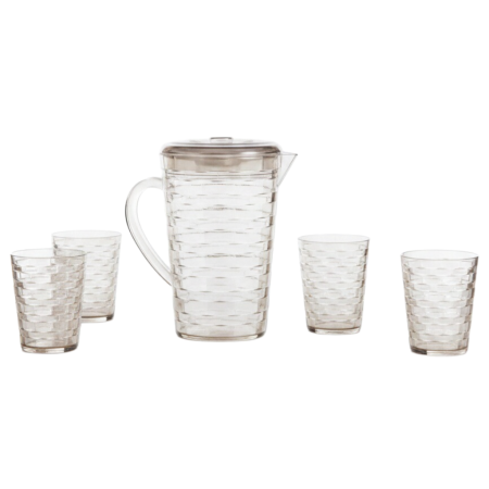 Carafe și decantoare - Set 4 pahare 300 ml si carafa 2000 ml SHYE-5590-4auriu deschis