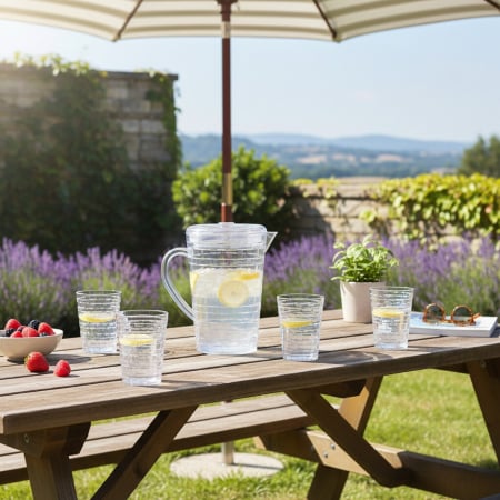 Carafe și decantoare - Set 4 pahare 300 ml si carafa 2000 ml SHYE-5590-4transparent