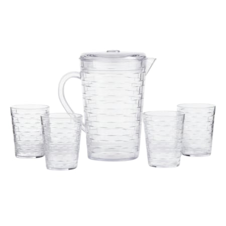 Carafe și decantoare - Set 4 pahare 300 ml si carafa 2000 ml SHYE-5590-4transparent