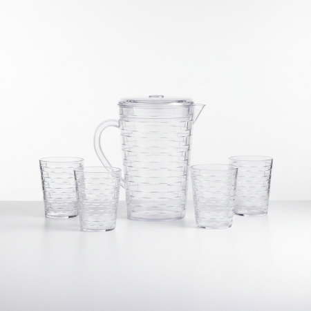 Carafe și decantoare - Set 4 pahare 300 ml si carafa 2000 ml SHYE-5590-4transparent
