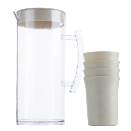 Carafe și decantoare - Set 4 pahare si carafa 1500 ml SHYE-5728-4crem