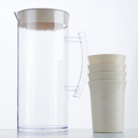 Carafe și decantoare - Set 4 pahare si carafa 1500 ml SHYE-5728-4crem