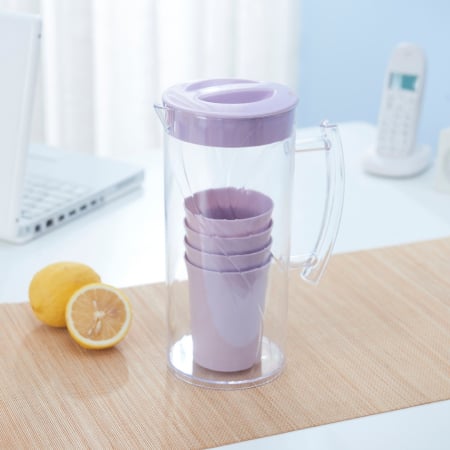 Carafe și decantoare - Set 4 pahare si carafa 1500 ml SHYE-5728-4mov
