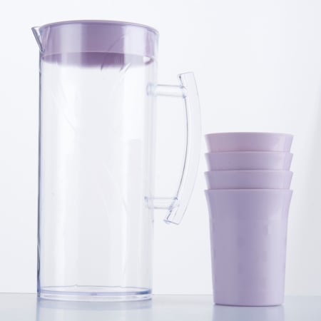 Carafe și decantoare - Set 4 pahare si carafa 1500 ml SHYE-5728-4mov