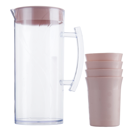 Carafe și decantoare - Set 4 pahare si carafa 1500 ml SHYE-5728-4roz