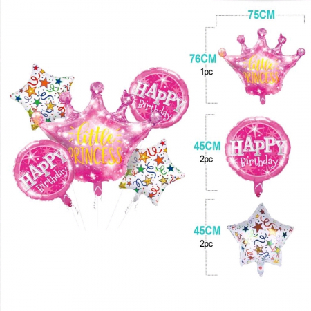 Baloane - Set 5 baloane aniversare ' Little princess ' FD0842