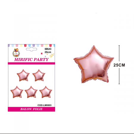 Articole party - Set 5 baloane din folie de aluminiu  ' Stea ' LM0803 25 cm