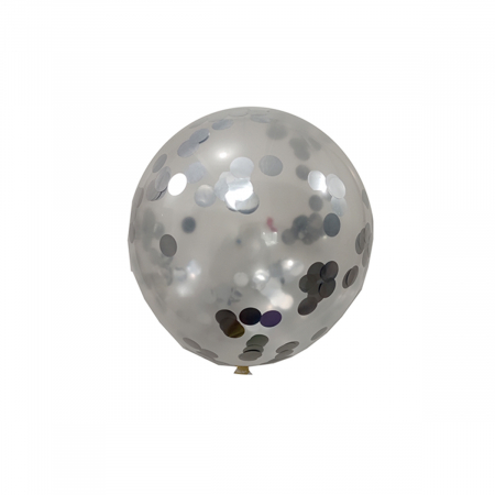 Articole party - Set 5 baloane transparente din latex cu confetti 35 cm RJ1263