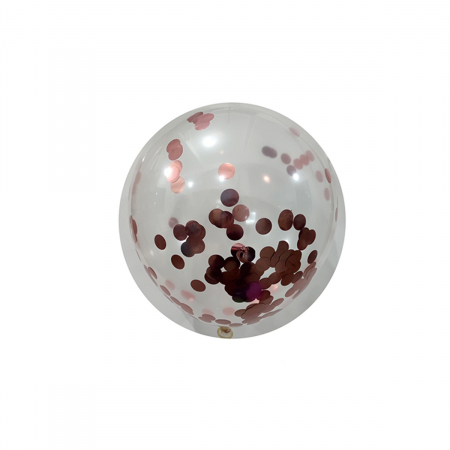 Articole party - Set 5 baloane transparente din latex cu confetti 35 cm RJ1266