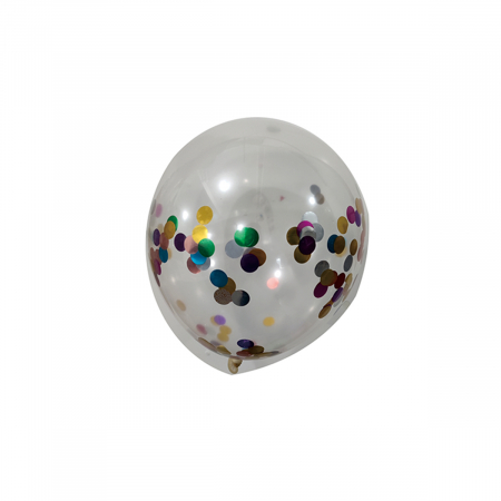 Baloane - Set 5 baloane transparente din latex cu confetti 35 cm RJ1269