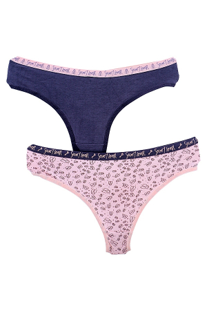 Chiloți tanga - Set 2 chiloti tanga din bumbac 1KT166B